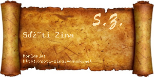 Sóti Zina névjegykártya